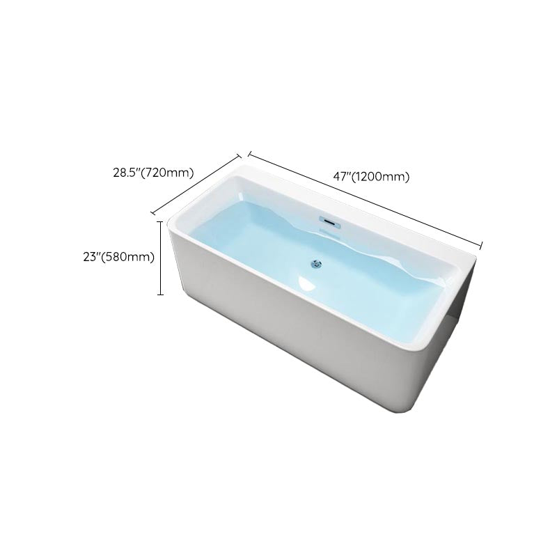 Modern Rectangular Bath Tub with Drain and Overflow Trim Bathtub Clearhalo 'Bathroom Remodel & Bathroom Fixtures' 'Bathtubs' 'Home Improvement' 'home_improvement' 'home_improvement_bathtubs' 'Showers & Bathtubs' 6300874