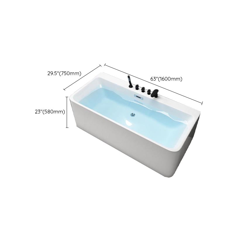 Modern Rectangular Bath Tub with Drain and Overflow Trim Bathtub Clearhalo 'Bathroom Remodel & Bathroom Fixtures' 'Bathtubs' 'Home Improvement' 'home_improvement' 'home_improvement_bathtubs' 'Showers & Bathtubs' 6300899