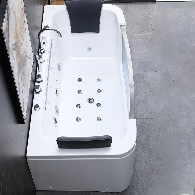 Bathroom Modern Acrylic Bath Tub Back to Wall Center Drain Tub Clearhalo 'Bathroom Remodel & Bathroom Fixtures' 'Bathtubs' 'Home Improvement' 'home_improvement' 'home_improvement_bathtubs' 'Showers & Bathtubs' 6301335