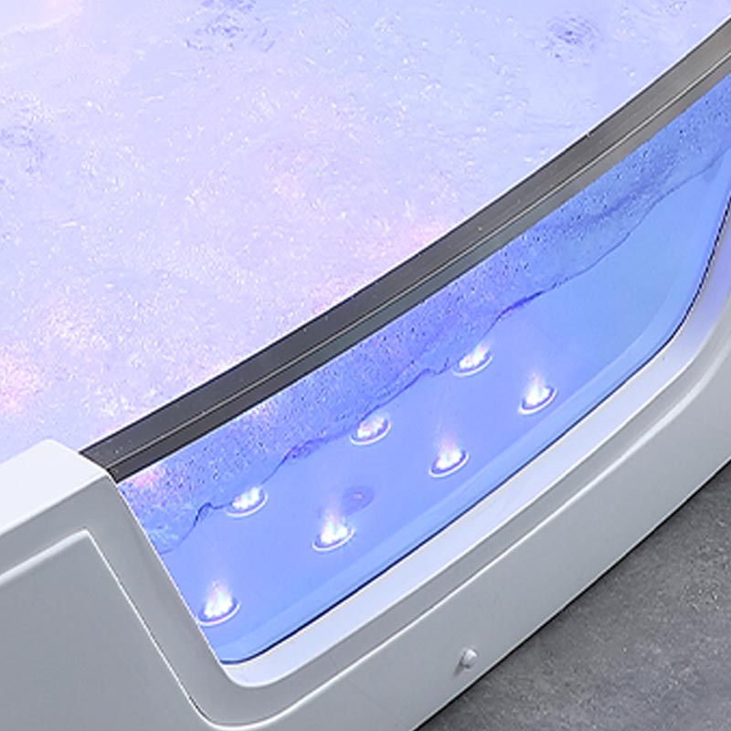 Bathroom Modern Acrylic Bath Tub Back to Wall Center Drain Tub Clearhalo 'Bathroom Remodel & Bathroom Fixtures' 'Bathtubs' 'Home Improvement' 'home_improvement' 'home_improvement_bathtubs' 'Showers & Bathtubs' 6301345