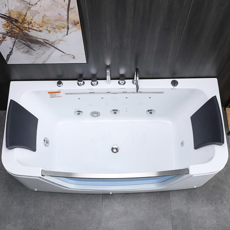 Bathroom Modern Acrylic Bath Tub Back to Wall Center Drain Tub Clearhalo 'Bathroom Remodel & Bathroom Fixtures' 'Bathtubs' 'Home Improvement' 'home_improvement' 'home_improvement_bathtubs' 'Showers & Bathtubs' 6301351