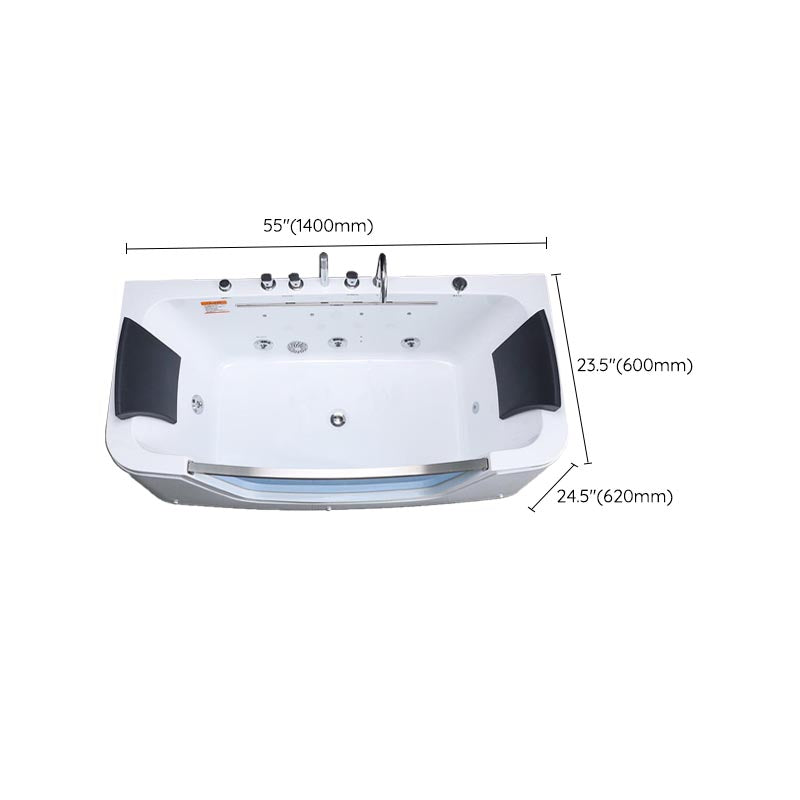 Bathroom Modern Acrylic Bath Tub Back to Wall Center Drain Tub Clearhalo 'Bathroom Remodel & Bathroom Fixtures' 'Bathtubs' 'Home Improvement' 'home_improvement' 'home_improvement_bathtubs' 'Showers & Bathtubs' 6301355