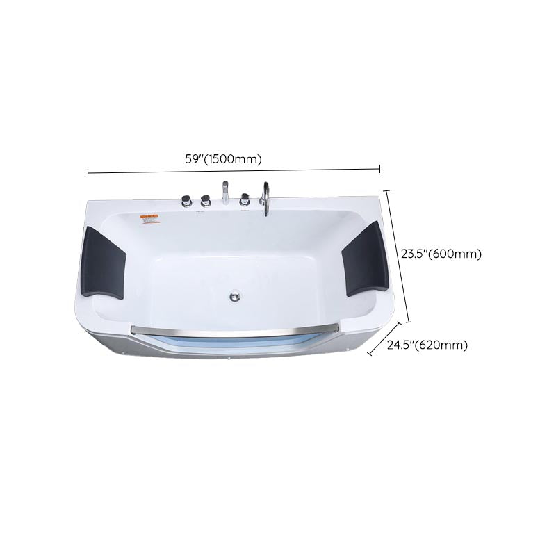 Bathroom Modern Acrylic Bath Tub Back to Wall Center Drain Tub Clearhalo 'Bathroom Remodel & Bathroom Fixtures' 'Bathtubs' 'Home Improvement' 'home_improvement' 'home_improvement_bathtubs' 'Showers & Bathtubs' 6301358