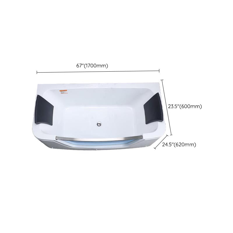Bathroom Modern Acrylic Bath Tub Back to Wall Center Drain Tub Clearhalo 'Bathroom Remodel & Bathroom Fixtures' 'Bathtubs' 'Home Improvement' 'home_improvement' 'home_improvement_bathtubs' 'Showers & Bathtubs' 6301367