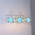 Flower Wall Mounted Light Tiffany White/Clear/Blue Glass 3 Heads Sconce Light with Scrolling Arm Blue Clearhalo 'Industrial' 'Middle century wall lights' 'Tiffany wall lights' 'Tiffany' 'Wall Lamps & Sconces' 'Wall Lights' Lighting' 63081