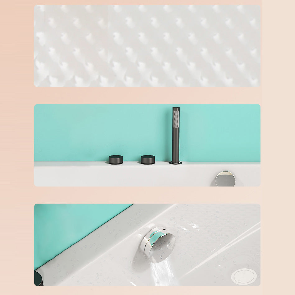 Modern Corner White Bathtub Back to Wall with Drain Bath Tub Clearhalo 'Bathroom Remodel & Bathroom Fixtures' 'Bathtubs' 'Home Improvement' 'home_improvement' 'home_improvement_bathtubs' 'Showers & Bathtubs' 6310302