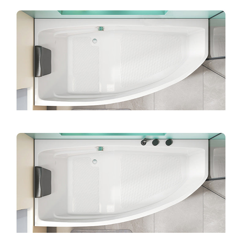 Modern Corner White Bathtub Back to Wall with Drain Bath Tub Clearhalo 'Bathroom Remodel & Bathroom Fixtures' 'Bathtubs' 'Home Improvement' 'home_improvement' 'home_improvement_bathtubs' 'Showers & Bathtubs' 6310303