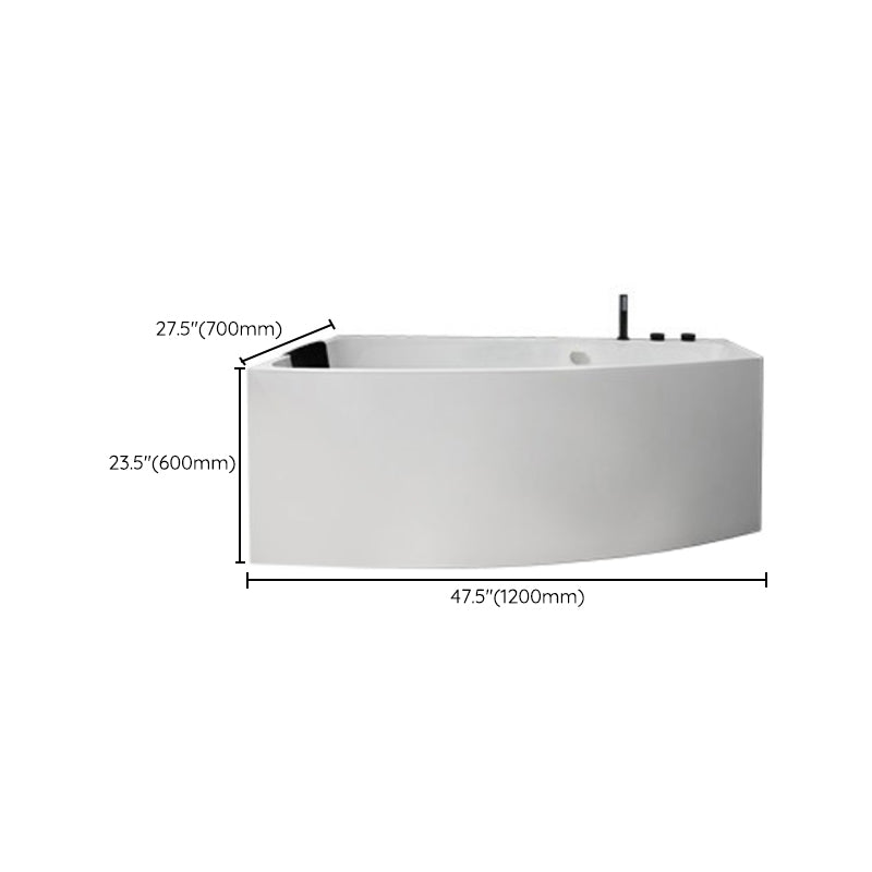 Modern Corner White Bathtub Back to Wall with Drain Bath Tub Clearhalo 'Bathroom Remodel & Bathroom Fixtures' 'Bathtubs' 'Home Improvement' 'home_improvement' 'home_improvement_bathtubs' 'Showers & Bathtubs' 6310306