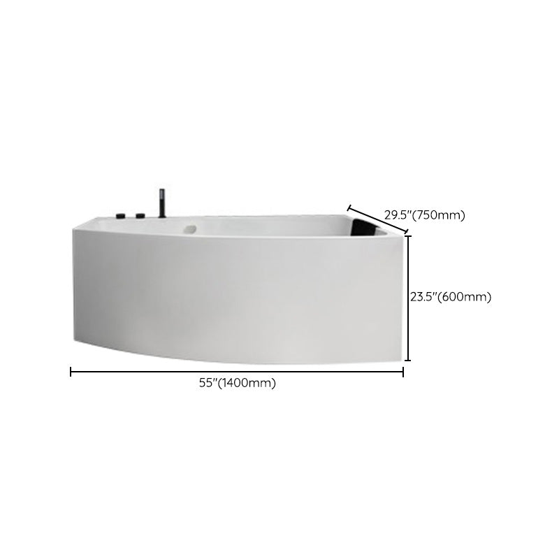 Modern Corner White Bathtub Back to Wall with Drain Bath Tub Clearhalo 'Bathroom Remodel & Bathroom Fixtures' 'Bathtubs' 'Home Improvement' 'home_improvement' 'home_improvement_bathtubs' 'Showers & Bathtubs' 6310309