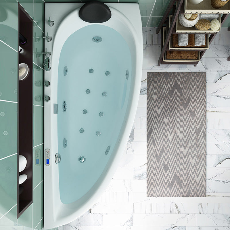 Free Form Bathroom Soaking Bathtub Back to Wall with Drain Tub - Clearhalo