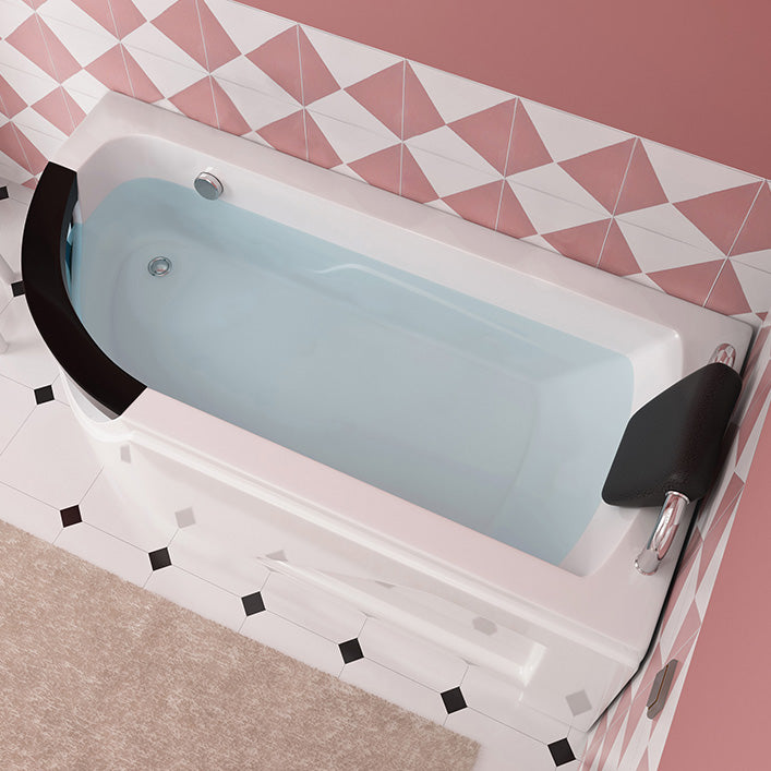 Left-Hand Drain Bathroom Tub Modern Free Form Back to Wall Bathtub Tub Only Tub Clearhalo 'Bathroom Remodel & Bathroom Fixtures' 'Bathtubs' 'Home Improvement' 'home_improvement' 'home_improvement_bathtubs' 'Showers & Bathtubs' 6310428