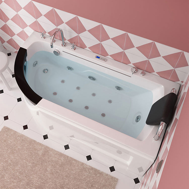 Left-Hand Drain Bathroom Tub Modern Free Form Back to Wall Bathtub 63"L x 31.9"W x 23.6"H Massage & Waterfall & Thermostat & Chromotherapy Tub with Silver 5-Piece Set Clearhalo 'Bathroom Remodel & Bathroom Fixtures' 'Bathtubs' 'Home Improvement' 'home_improvement' 'home_improvement_bathtubs' 'Showers & Bathtubs' 6310432