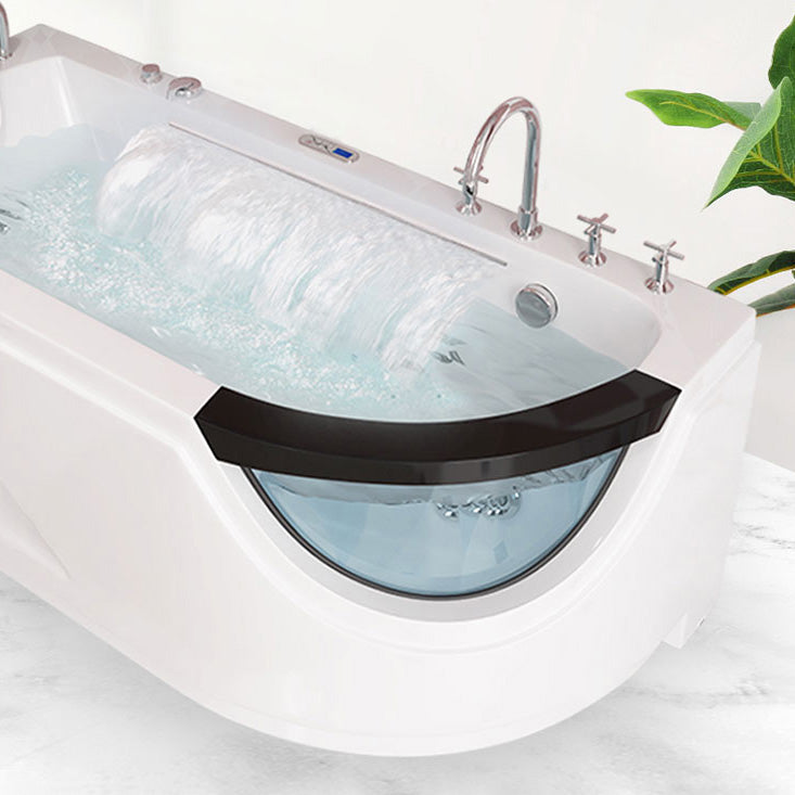 Left-Hand Drain Bathroom Tub Modern Free Form Back to Wall Bathtub Clearhalo 'Bathroom Remodel & Bathroom Fixtures' 'Bathtubs' 'Home Improvement' 'home_improvement' 'home_improvement_bathtubs' 'Showers & Bathtubs' 6310441