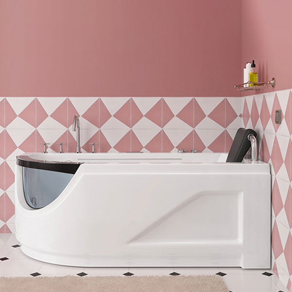 Left-Hand Drain Bathroom Tub Modern Free Form Back to Wall Bathtub Clearhalo 'Bathroom Remodel & Bathroom Fixtures' 'Bathtubs' 'Home Improvement' 'home_improvement' 'home_improvement_bathtubs' 'Showers & Bathtubs' 6310444