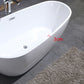 Freestanding Soaking Bathtub White Center Drain Acrylic Bath Tub Clearhalo 'Bathroom Remodel & Bathroom Fixtures' 'Bathtubs' 'Home Improvement' 'home_improvement' 'home_improvement_bathtubs' 'Showers & Bathtubs' 6310455