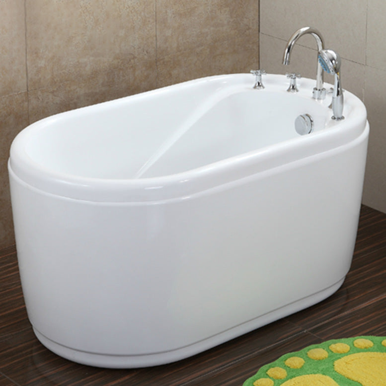 Stand Alone Acrylic Bathtub Modern Oval Left-Hand Drain Bath Tub Massage Not Included Clearhalo 'Bathroom Remodel & Bathroom Fixtures' 'Bathtubs' 'Home Improvement' 'home_improvement' 'home_improvement_bathtubs' 'Showers & Bathtubs' 6310472