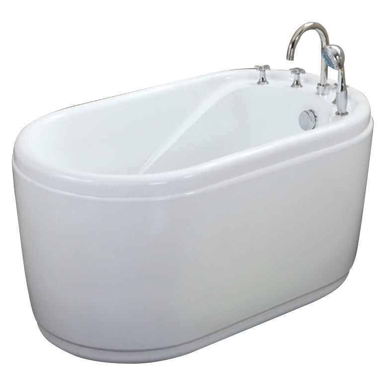 Stand Alone Acrylic Bathtub Modern Oval Left-Hand Drain Bath Tub Clearhalo 'Bathroom Remodel & Bathroom Fixtures' 'Bathtubs' 'Home Improvement' 'home_improvement' 'home_improvement_bathtubs' 'Showers & Bathtubs' 6310475