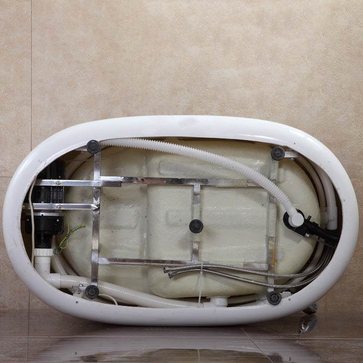 Stand Alone Acrylic Bathtub Modern Oval Left-Hand Drain Bath Tub Clearhalo 'Bathroom Remodel & Bathroom Fixtures' 'Bathtubs' 'Home Improvement' 'home_improvement' 'home_improvement_bathtubs' 'Showers & Bathtubs' 6310478