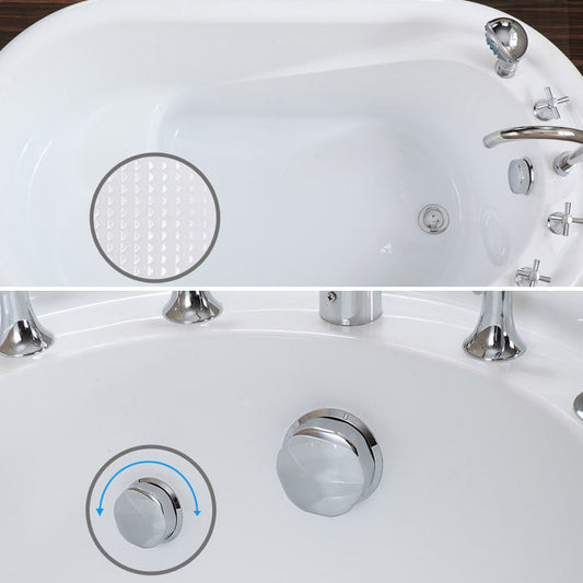 Stand Alone Acrylic Bathtub Modern Oval Left-Hand Drain Bath Tub Clearhalo 'Bathroom Remodel & Bathroom Fixtures' 'Bathtubs' 'Home Improvement' 'home_improvement' 'home_improvement_bathtubs' 'Showers & Bathtubs' 6310482