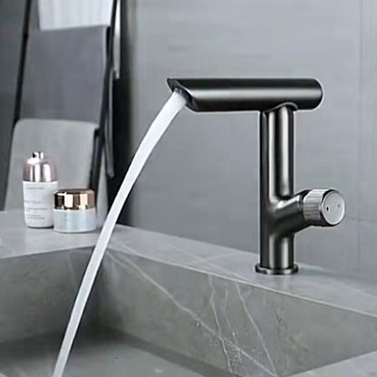 Glam Vessel Sink Faucet Brass Knob Handle Swivel Spout Bathroom Faucet Black Clearhalo 'Bathroom Remodel & Bathroom Fixtures' 'Bathroom Sink Faucets' 'Bathroom Sinks & Faucet Components' 'bathroom_sink_faucets' 'Home Improvement' 'home_improvement' 'home_improvement_bathroom_sink_faucets' 6311437