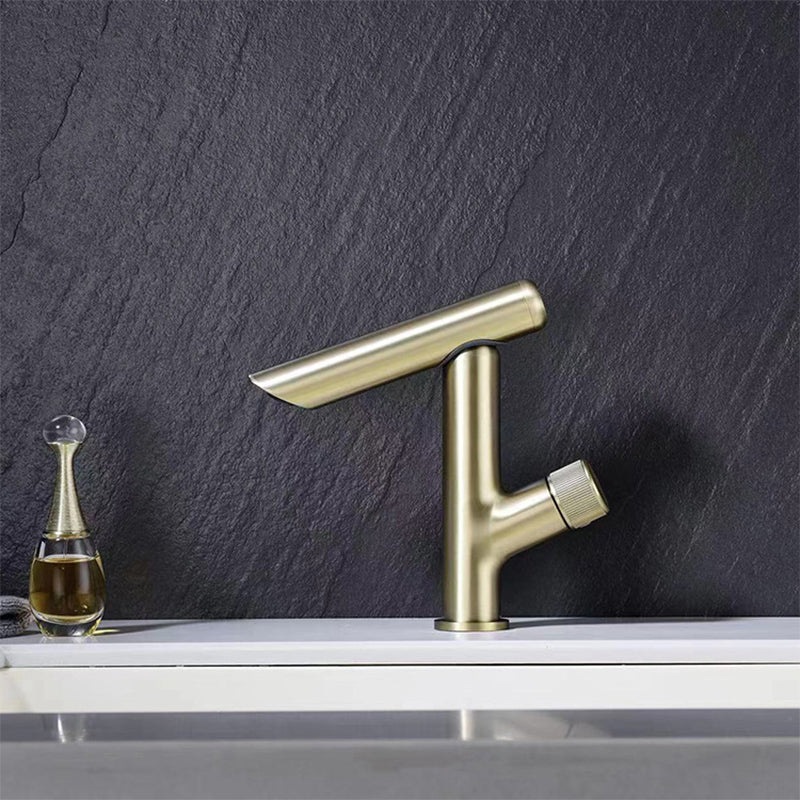 Glam Vessel Sink Faucet Brass Knob Handle Swivel Spout Bathroom Faucet Clearhalo 'Bathroom Remodel & Bathroom Fixtures' 'Bathroom Sink Faucets' 'Bathroom Sinks & Faucet Components' 'bathroom_sink_faucets' 'Home Improvement' 'home_improvement' 'home_improvement_bathroom_sink_faucets' 6311442