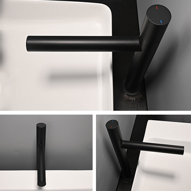 Contemporary Centerset Faucet Lever Handles Single Hole Brass Circular Faucet Clearhalo 'Bathroom Remodel & Bathroom Fixtures' 'Bathroom Sink Faucets' 'Bathroom Sinks & Faucet Components' 'bathroom_sink_faucets' 'Home Improvement' 'home_improvement' 'home_improvement_bathroom_sink_faucets' 6311554