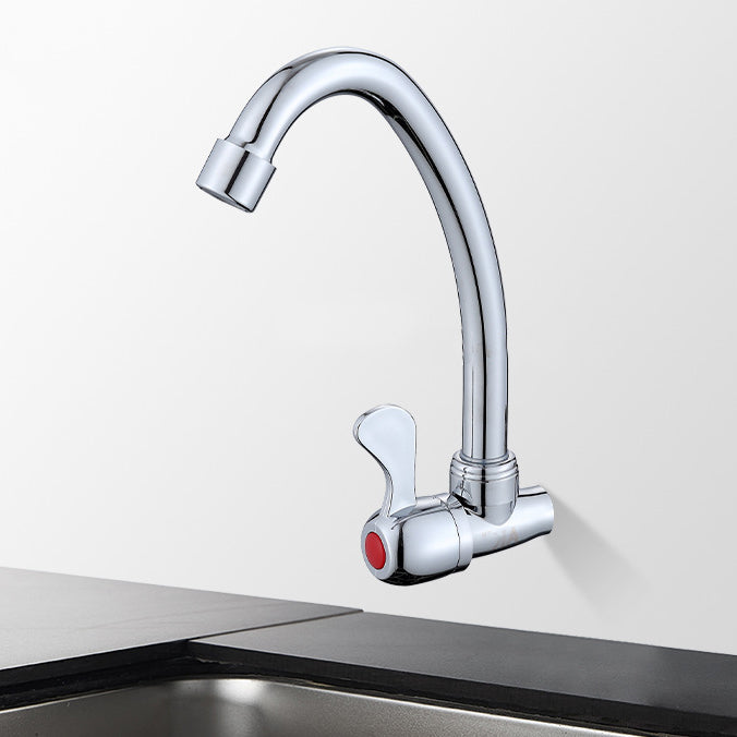 Contemporary Single Handle Bar Faucet 1-Hold Water Faucet in Chrome 8.9" Clearhalo 'Home Improvement' 'home_improvement' 'home_improvement_kitchen_faucets' 'Kitchen Faucets' 'Kitchen Remodel & Kitchen Fixtures' 'Kitchen Sinks & Faucet Components' 'kitchen_faucets' 6311571