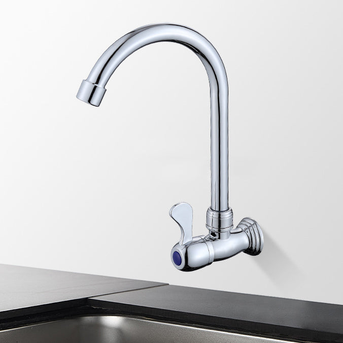 Contemporary Single Handle Bar Faucet 1-Hold Water Faucet in Chrome 10.4" Clearhalo 'Home Improvement' 'home_improvement' 'home_improvement_kitchen_faucets' 'Kitchen Faucets' 'Kitchen Remodel & Kitchen Fixtures' 'Kitchen Sinks & Faucet Components' 'kitchen_faucets' 6311572