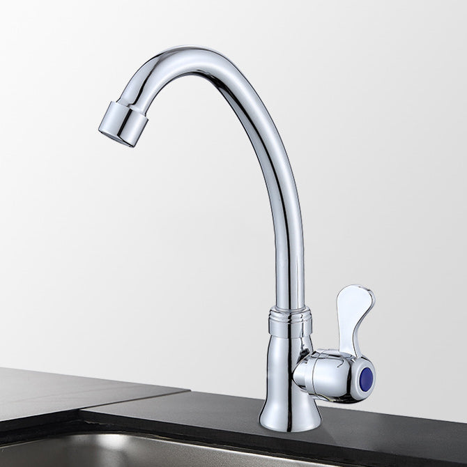 Contemporary Single Handle Bar Faucet 1-Hold Water Faucet in Chrome 9.9" Clearhalo 'Home Improvement' 'home_improvement' 'home_improvement_kitchen_faucets' 'Kitchen Faucets' 'Kitchen Remodel & Kitchen Fixtures' 'Kitchen Sinks & Faucet Components' 'kitchen_faucets' 6311573