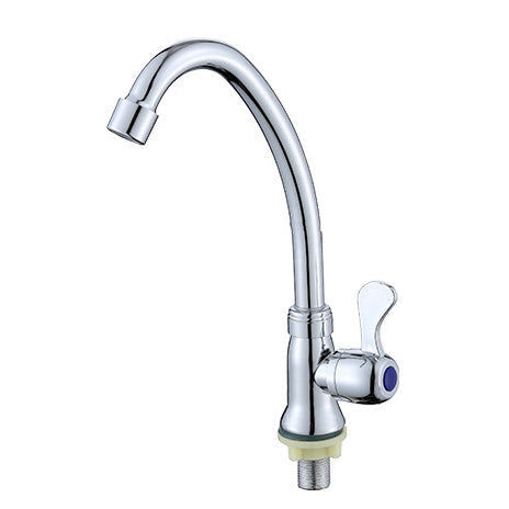 Contemporary Single Handle Bar Faucet 1-Hold Water Faucet in Chrome Clearhalo 'Home Improvement' 'home_improvement' 'home_improvement_kitchen_faucets' 'Kitchen Faucets' 'Kitchen Remodel & Kitchen Fixtures' 'Kitchen Sinks & Faucet Components' 'kitchen_faucets' 6311575