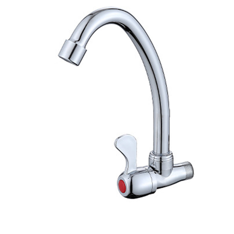 Contemporary Single Handle Bar Faucet 1-Hold Water Faucet in Chrome Clearhalo 'Home Improvement' 'home_improvement' 'home_improvement_kitchen_faucets' 'Kitchen Faucets' 'Kitchen Remodel & Kitchen Fixtures' 'Kitchen Sinks & Faucet Components' 'kitchen_faucets' 6311587