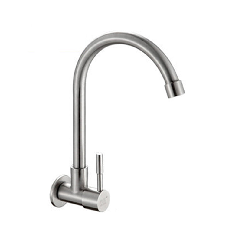Contemporary Single Handle Bar Faucet Pull-down Wall-mounted Faucet in Chrome Clearhalo 'Home Improvement' 'home_improvement' 'home_improvement_kitchen_faucets' 'Kitchen Faucets' 'Kitchen Remodel & Kitchen Fixtures' 'Kitchen Sinks & Faucet Components' 'kitchen_faucets' 6311604