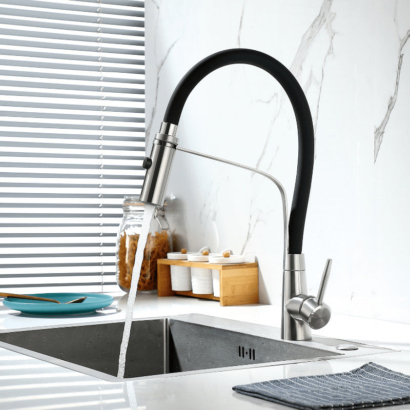 1-Handle 2-Function Kitchen Faucet Pulldown Kitchen Sink Faucet with Sprayer and Handles Clearhalo 'Home Improvement' 'home_improvement' 'home_improvement_kitchen_faucets' 'Kitchen Faucets' 'Kitchen Remodel & Kitchen Fixtures' 'Kitchen Sinks & Faucet Components' 'kitchen_faucets' 6311626