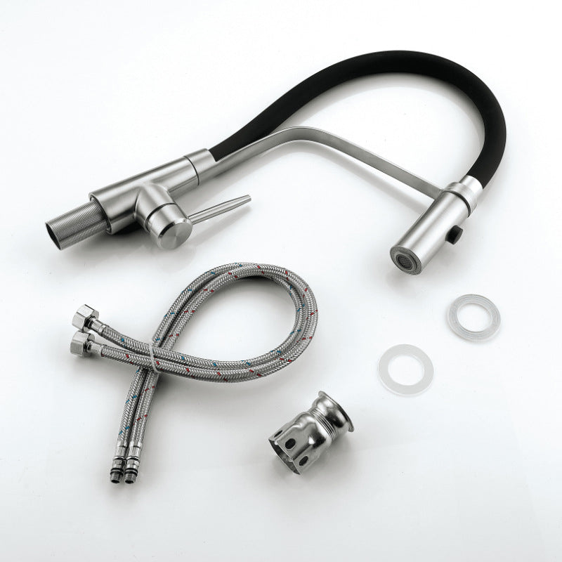 1-Handle 2-Function Kitchen Faucet Pulldown Kitchen Sink Faucet with Sprayer and Handles Clearhalo 'Home Improvement' 'home_improvement' 'home_improvement_kitchen_faucets' 'Kitchen Faucets' 'Kitchen Remodel & Kitchen Fixtures' 'Kitchen Sinks & Faucet Components' 'kitchen_faucets' 6311628