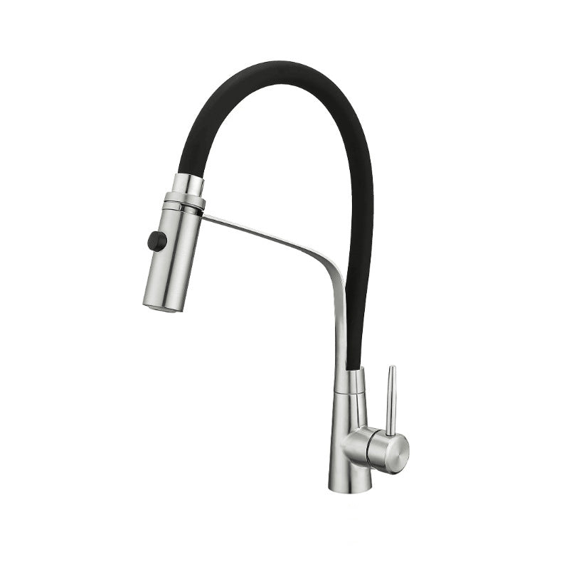 1-Handle 2-Function Kitchen Faucet Pulldown Kitchen Sink Faucet with Sprayer and Handles Clearhalo 'Home Improvement' 'home_improvement' 'home_improvement_kitchen_faucets' 'Kitchen Faucets' 'Kitchen Remodel & Kitchen Fixtures' 'Kitchen Sinks & Faucet Components' 'kitchen_faucets' 6311629