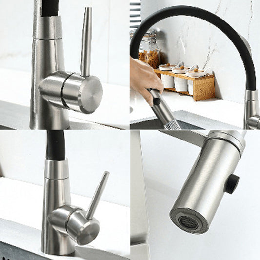 1-Handle 2-Function Kitchen Faucet Pulldown Kitchen Sink Faucet with Sprayer and Handles Clearhalo 'Home Improvement' 'home_improvement' 'home_improvement_kitchen_faucets' 'Kitchen Faucets' 'Kitchen Remodel & Kitchen Fixtures' 'Kitchen Sinks & Faucet Components' 'kitchen_faucets' 6311631