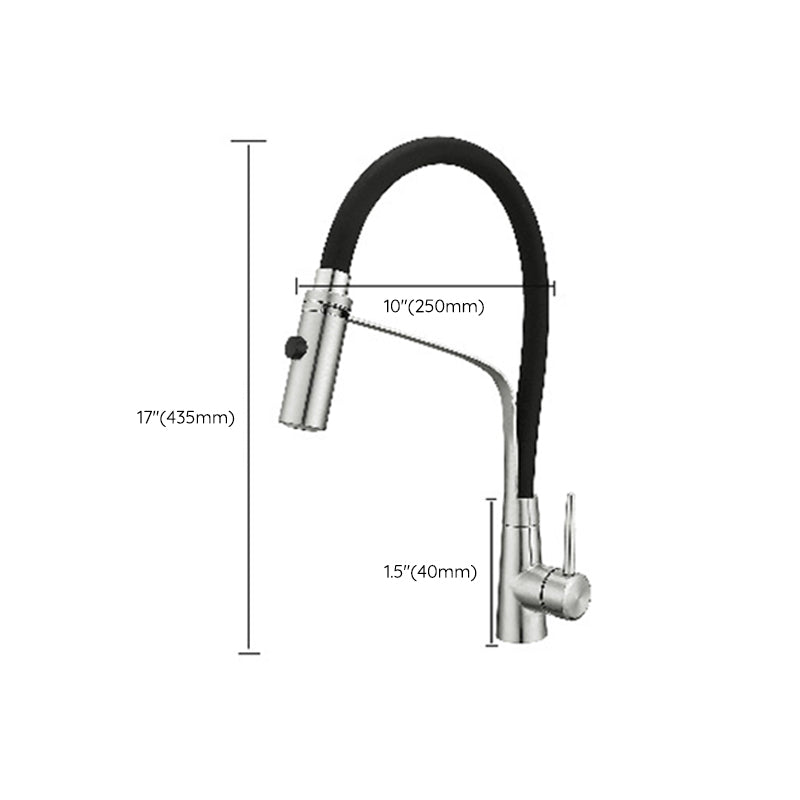 1-Handle 2-Function Kitchen Faucet Pulldown Kitchen Sink Faucet with Sprayer and Handles Clearhalo 'Home Improvement' 'home_improvement' 'home_improvement_kitchen_faucets' 'Kitchen Faucets' 'Kitchen Remodel & Kitchen Fixtures' 'Kitchen Sinks & Faucet Components' 'kitchen_faucets' 6311636
