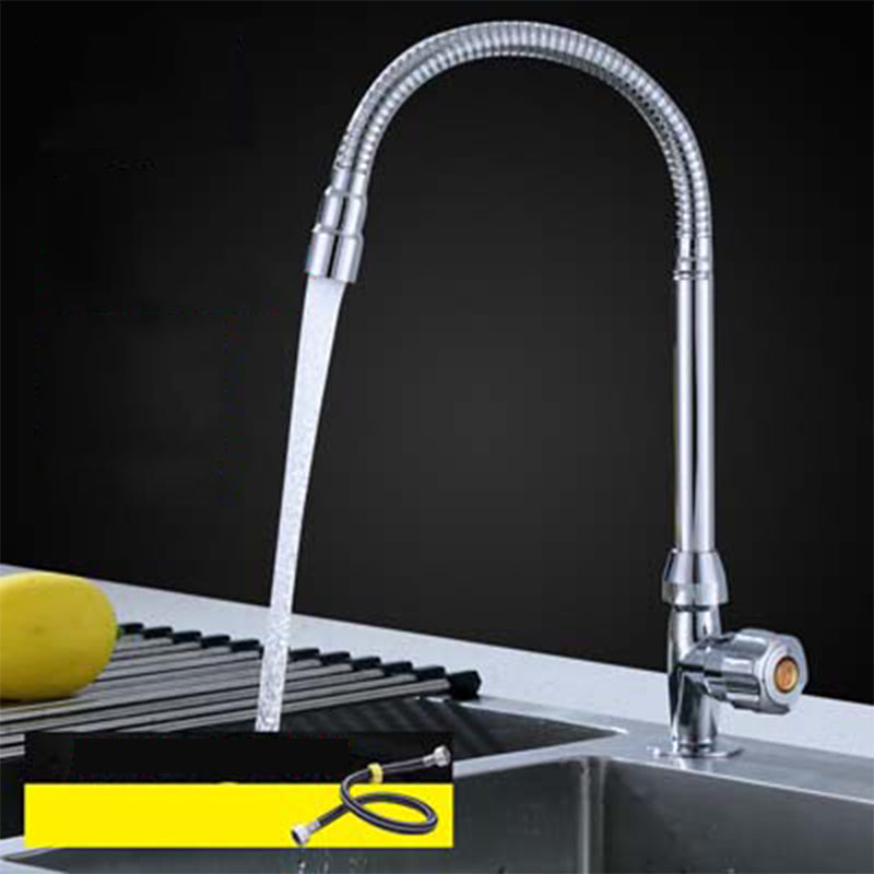 1-Hole Kitchen Faucet Single Handle Kitchen Sink Faucet with Swivel Spout Knob Handles Clearhalo 'Home Improvement' 'home_improvement' 'home_improvement_kitchen_faucets' 'Kitchen Faucets' 'Kitchen Remodel & Kitchen Fixtures' 'Kitchen Sinks & Faucet Components' 'kitchen_faucets' 6311643