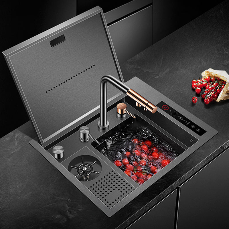 Contemporary Rectangle Kitchen Sink Stainless Steel Friction Resistant Kitchen Sink Clearhalo 'Home Improvement' 'home_improvement' 'home_improvement_kitchen_sinks' 'Kitchen Remodel & Kitchen Fixtures' 'Kitchen Sinks & Faucet Components' 'Kitchen Sinks' 'kitchen_sinks' 6311648