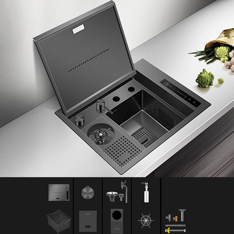 Contemporary Rectangle Kitchen Sink Stainless Steel Friction Resistant Kitchen Sink Sink Only Deck Control Drain Not Available Clearhalo 'Home Improvement' 'home_improvement' 'home_improvement_kitchen_sinks' 'Kitchen Remodel & Kitchen Fixtures' 'Kitchen Sinks & Faucet Components' 'Kitchen Sinks' 'kitchen_sinks' 6311651