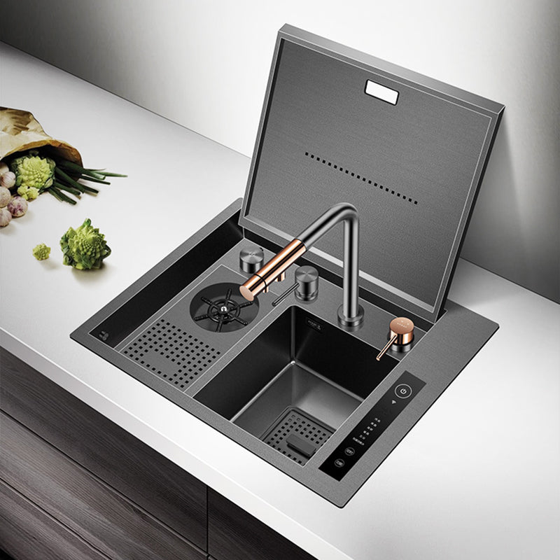 Contemporary Rectangle Kitchen Sink Stainless Steel Friction Resistant Kitchen Sink Clearhalo 'Home Improvement' 'home_improvement' 'home_improvement_kitchen_sinks' 'Kitchen Remodel & Kitchen Fixtures' 'Kitchen Sinks & Faucet Components' 'Kitchen Sinks' 'kitchen_sinks' 6311655