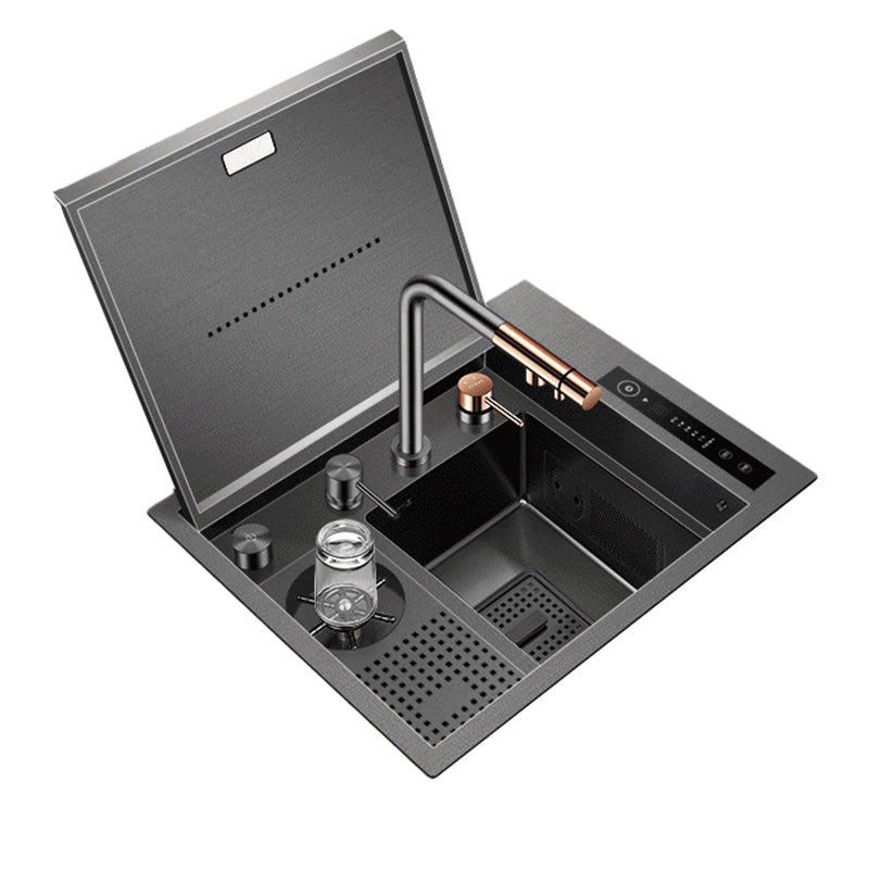 Contemporary Rectangle Kitchen Sink Stainless Steel Friction Resistant Kitchen Sink Clearhalo 'Home Improvement' 'home_improvement' 'home_improvement_kitchen_sinks' 'Kitchen Remodel & Kitchen Fixtures' 'Kitchen Sinks & Faucet Components' 'Kitchen Sinks' 'kitchen_sinks' 6311656