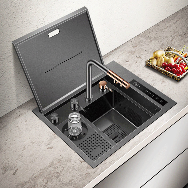 Contemporary Rectangle Kitchen Sink Stainless Steel Friction Resistant Kitchen Sink Clearhalo 'Home Improvement' 'home_improvement' 'home_improvement_kitchen_sinks' 'Kitchen Remodel & Kitchen Fixtures' 'Kitchen Sinks & Faucet Components' 'Kitchen Sinks' 'kitchen_sinks' 6311671