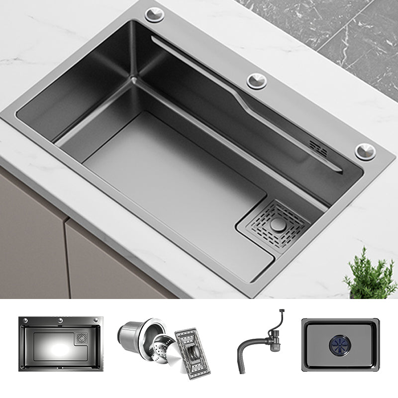 Contemporary Style Kitchen Sink Set Stainless Steel Friction Resistant Kitchen Sink Set Sink Only None Clearhalo 'Home Improvement' 'home_improvement' 'home_improvement_kitchen_sinks' 'Kitchen Remodel & Kitchen Fixtures' 'Kitchen Sinks & Faucet Components' 'Kitchen Sinks' 'kitchen_sinks' 6311675