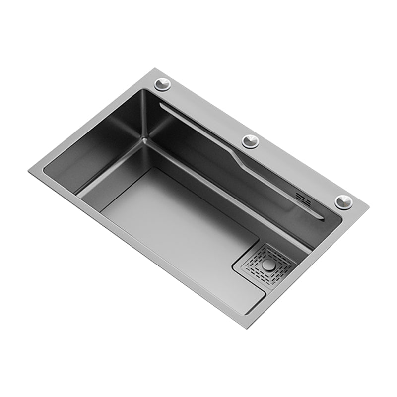 Contemporary Style Kitchen Sink Set Stainless Steel Friction Resistant Kitchen Sink Set Clearhalo 'Home Improvement' 'home_improvement' 'home_improvement_kitchen_sinks' 'Kitchen Remodel & Kitchen Fixtures' 'Kitchen Sinks & Faucet Components' 'Kitchen Sinks' 'kitchen_sinks' 6311681