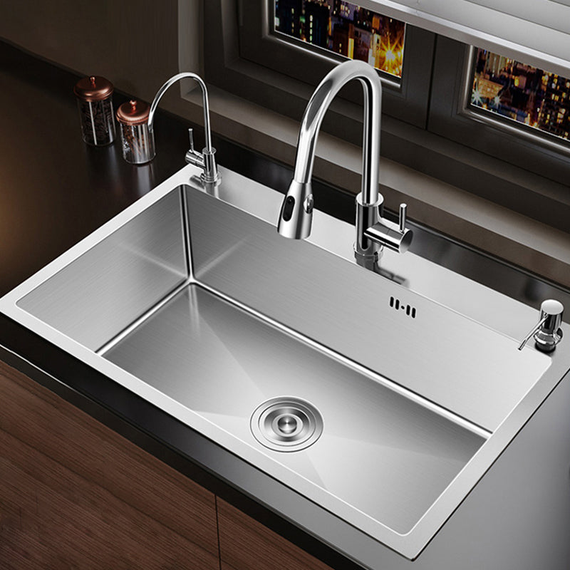 Classic Style Kitchen Sink Set Stainless Steel Corrosion Resistant Kitchen Sink Set Clearhalo 'Home Improvement' 'home_improvement' 'home_improvement_kitchen_sinks' 'Kitchen Remodel & Kitchen Fixtures' 'Kitchen Sinks & Faucet Components' 'Kitchen Sinks' 'kitchen_sinks' 6311704