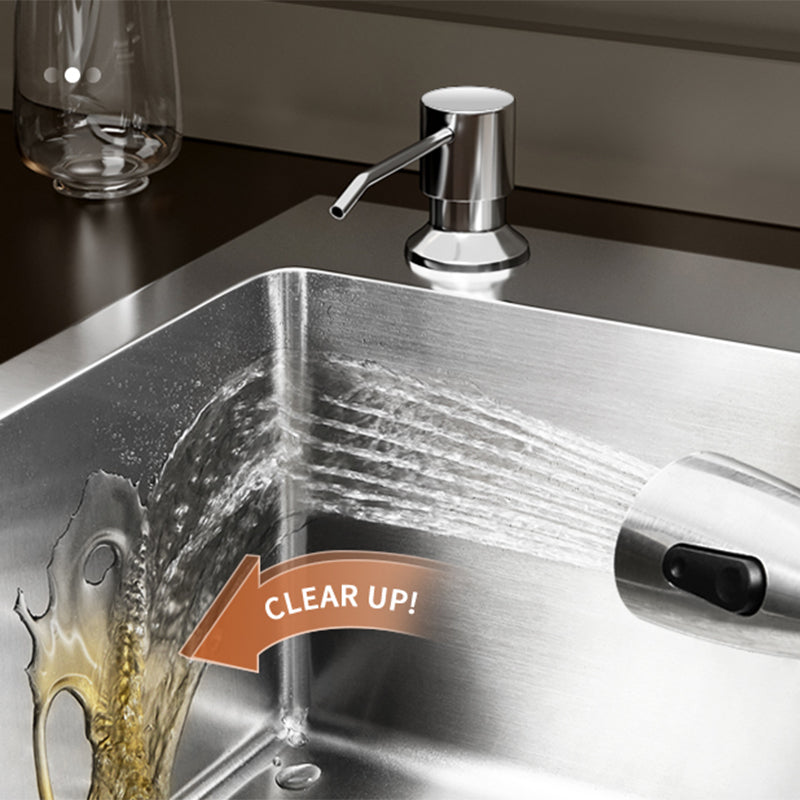 Classic Style Kitchen Sink Set Stainless Steel Corrosion Resistant Kitchen Sink Set Clearhalo 'Home Improvement' 'home_improvement' 'home_improvement_kitchen_sinks' 'Kitchen Remodel & Kitchen Fixtures' 'Kitchen Sinks & Faucet Components' 'Kitchen Sinks' 'kitchen_sinks' 6311715