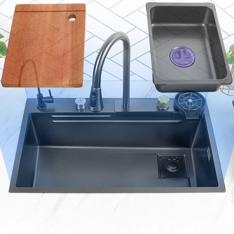 Classic Kitchen Sink Stainless Steel Drop-In Friction Resistant Kitchen Sink Clearhalo 'Home Improvement' 'home_improvement' 'home_improvement_kitchen_sinks' 'Kitchen Remodel & Kitchen Fixtures' 'Kitchen Sinks & Faucet Components' 'Kitchen Sinks' 'kitchen_sinks' 6311747