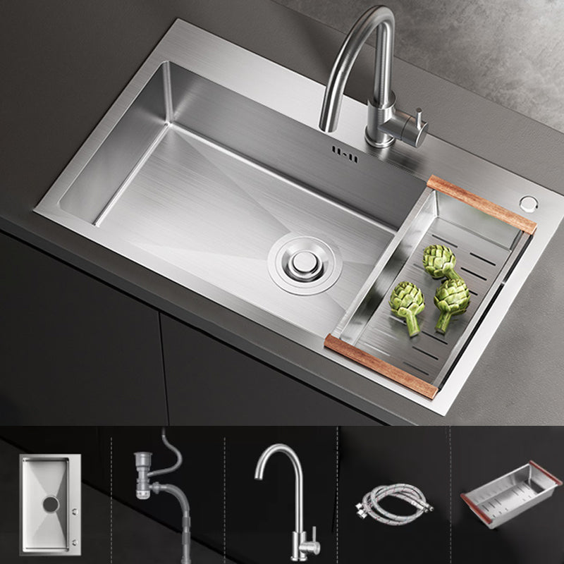 Classic Style Sink Stainless Steel Corrosion Resistant Sink for Kitchen Sink with Faucet Round Faucet Clearhalo 'Home Improvement' 'home_improvement' 'home_improvement_kitchen_sinks' 'Kitchen Remodel & Kitchen Fixtures' 'Kitchen Sinks & Faucet Components' 'Kitchen Sinks' 'kitchen_sinks' 6311760