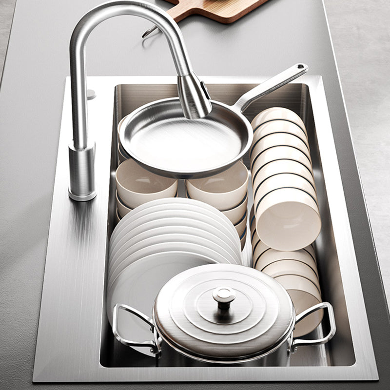 Classic Style Sink Stainless Steel Corrosion Resistant Sink for Kitchen Clearhalo 'Home Improvement' 'home_improvement' 'home_improvement_kitchen_sinks' 'Kitchen Remodel & Kitchen Fixtures' 'Kitchen Sinks & Faucet Components' 'Kitchen Sinks' 'kitchen_sinks' 6311763